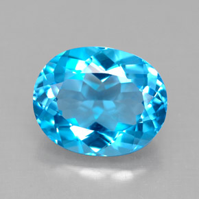 Topázio azul natural 4,73ct, corte oval, VVS-VS