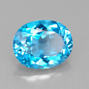 Topázio azul natural 4,73ct, corte oval, VVS-VS
