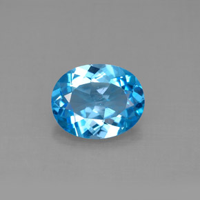 Topázio azul natural 2,76ct, corte oval, VS
