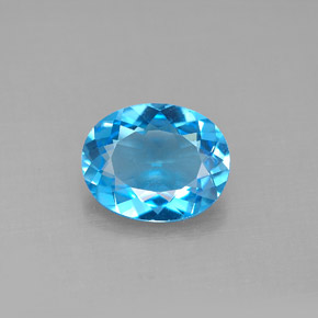 Topázio azul natural 2,71ct, corte oval, VVS-VS
