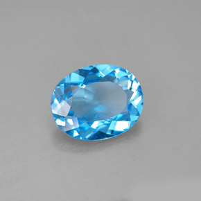Topázio azul natural 2,71ct, corte oval, VVS-VS