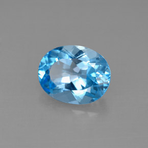 Topázio azul natural 2,90ct, corte oval, VS