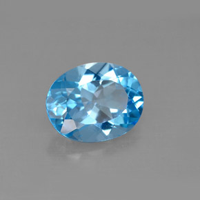 Topázio azul natural 2,90ct, corte oval, VS