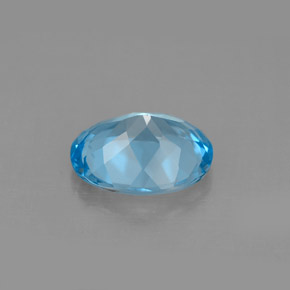 Topázio azul natural 2,90ct, corte oval, VS