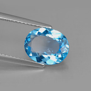 Topázio azul natural 2,66ct, corte oval, VS