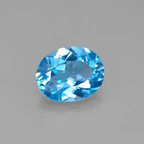 Topázio azul natural 2,74ct, corte oval, VS