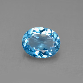 Topázio azul natural 2,81ct, corte oval, VS
