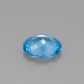 Topázio azul natural 3,02ct, corte oval, VVS-VS
