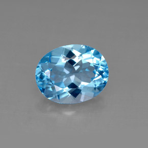 Topázio azul natural 3,04ct, corte oval, VS