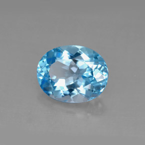 Topázio azul natural 3,04ct, corte oval, VS