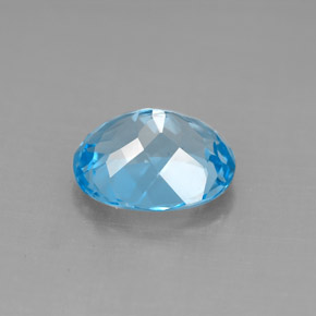 Topázio azul natural 3,32ct, corte oval, VS