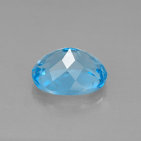 Topázio azul natural 3,54ct, corte oval, VS