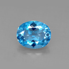 Topázio azul natural 3,22ct, corte oval, VS