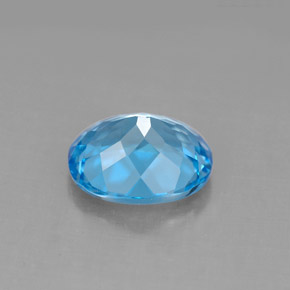 Topázio azul natural 3,22ct, corte oval, VS
