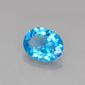 Topázio azul natural 3,20ct, corte oval, VS