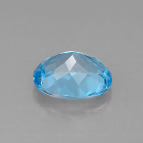 Topázio azul natural 3,23ct, corte oval, VVS-VS