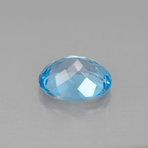 Topázio azul natural 3,36ct, corte oval, VVS-VS