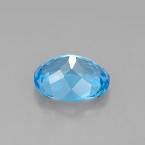Topázio azul natural 3,31ct, corte oval, VVS-VS