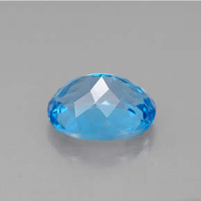 Topázio azul natural 3,43ct, corte oval, VVS-VS