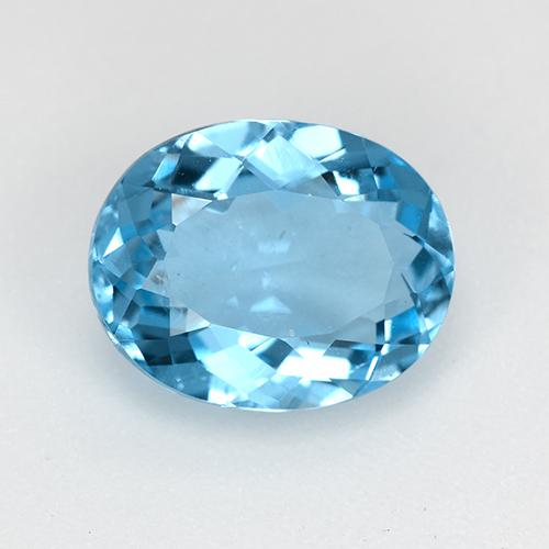 Topázio azul natural 2,97ct, corte oval, VS