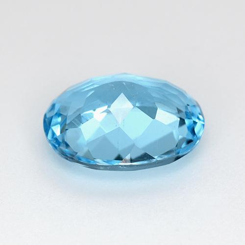 Topázio azul natural 2,97ct, corte oval, VS
