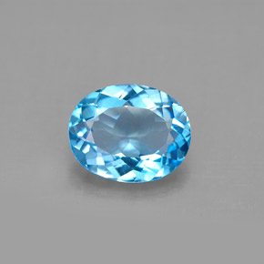 Topázio azul natural 2,90ct, corte oval, VS