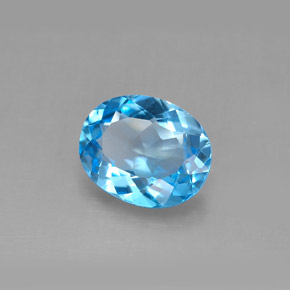 Topázio azul natural 2,90ct, corte oval, VS