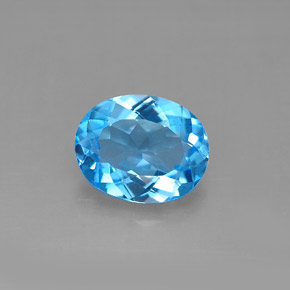Topázio azul natural 3,01ct, corte oval, VS