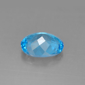 Topázio azul natural 3,01ct, corte oval, VS