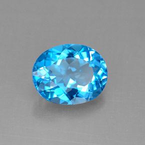 Topázio azul natural 3,30ct, corte oval, VS