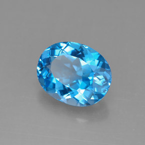 Topázio azul natural 3,30ct, corte oval, VS