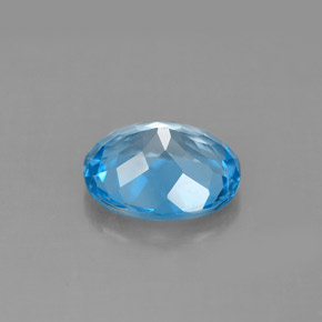 Topázio azul natural 3,14ct, corte oval, VS