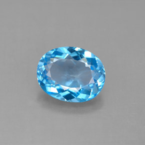 Topázio azul natural 3,11ct, corte oval, VS