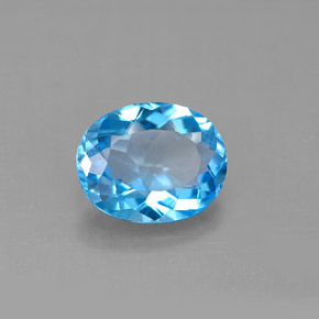 Topázio azul natural 3,11ct, corte oval, VS