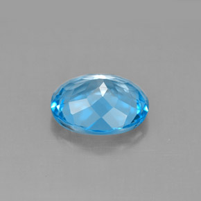 Topázio azul natural 3,11ct, corte oval, VS