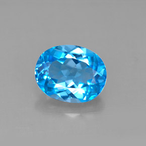 Topázio azul natural 3,35ct, corte oval, VVS-VS