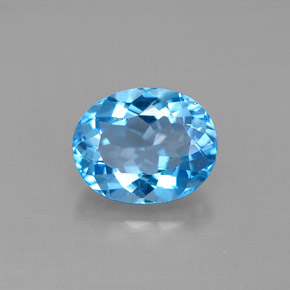 Topázio azul natural 3,40ct, corte oval, VS