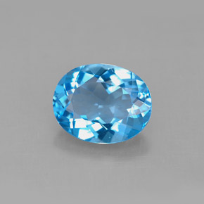 Topázio azul natural 3,03ct, corte oval, VS
