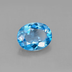 Topázio azul natural 3,03ct, corte oval, VS