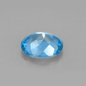 Topázio azul natural 3,03ct, corte oval, VS