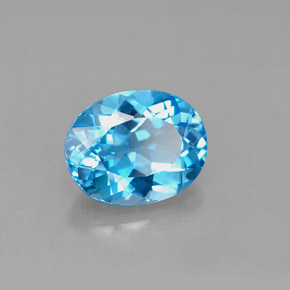 Topázio azul natural 3,29ct, corte oval, VS