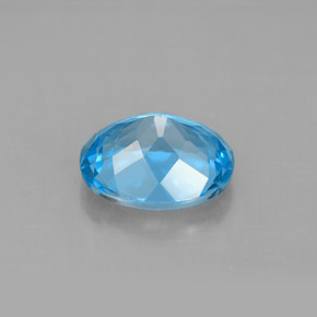 Topázio azul natural 3,29ct, corte oval, VS