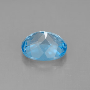 Topázio azul natural 3,66ct, corte oval, VS