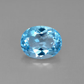Topázio azul natural 3,29ct, corte oval, VS
