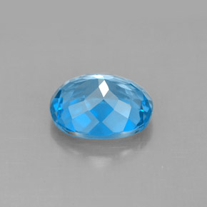 Topázio azul natural 3,46ct, corte oval, VS