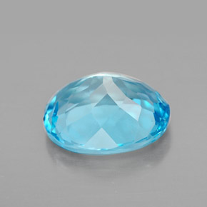 Topázio azul natural 3,28ct, corte oval, VS