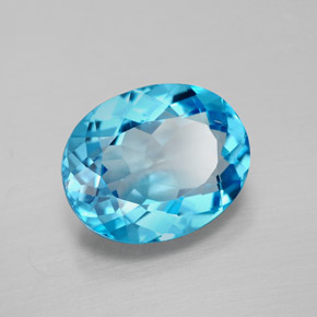 Topázio azul natural 3,23ct, corte oval, VVS-VS