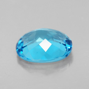 Topázio azul natural 3,23ct, corte oval, VVS-VS