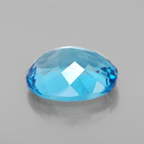 Topázio azul natural 3,42ct, corte oval, VS