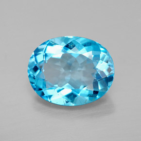 Topázio azul natural 3,10ct, corte oval, VS